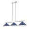 Z-Lite Cobalt Billiard, 3-Light, 14 In.W x 46 In.L x 8 In.H, Brushed Nickel/Navy Blue 152BN-MNB - alternate 5